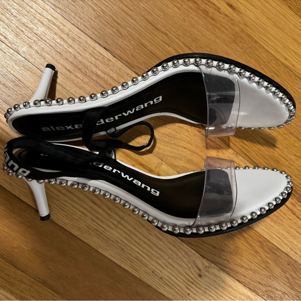 Alexander wang leather printed slingback sandals